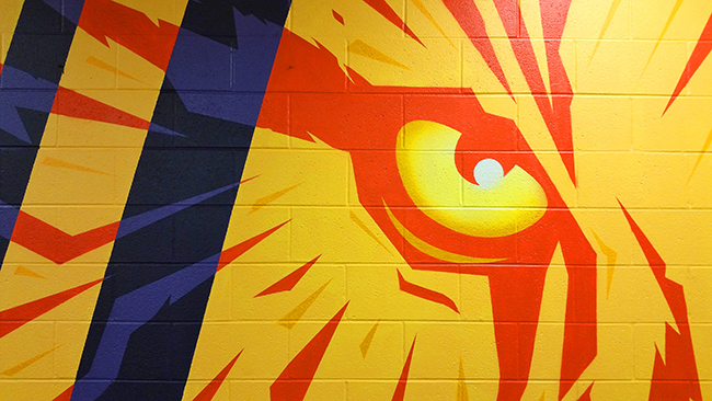 Mural Sewanee public art college University football Mascot tiger