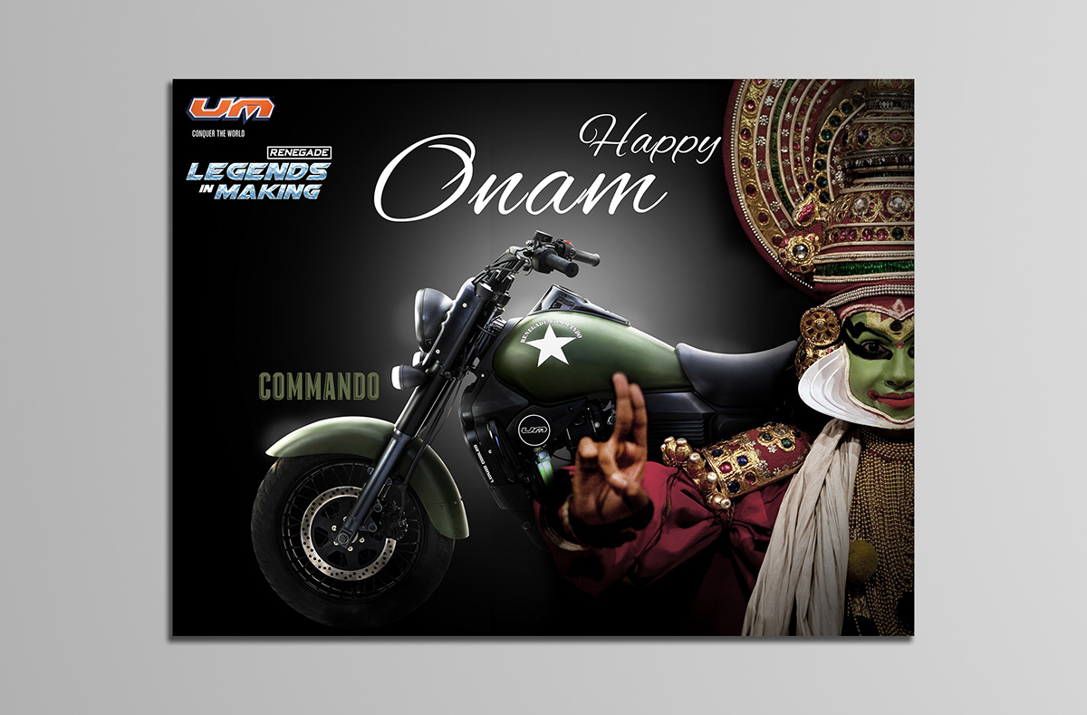 advertisement Bike bill board motorcycle renegade roar um VIjender Singh ankur chaudhary the fourth face