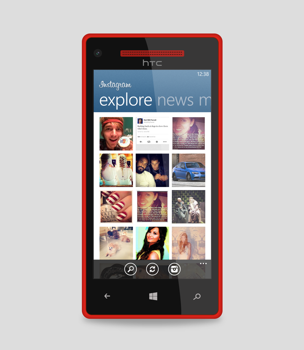 windows phone instagram app metro design Interface
