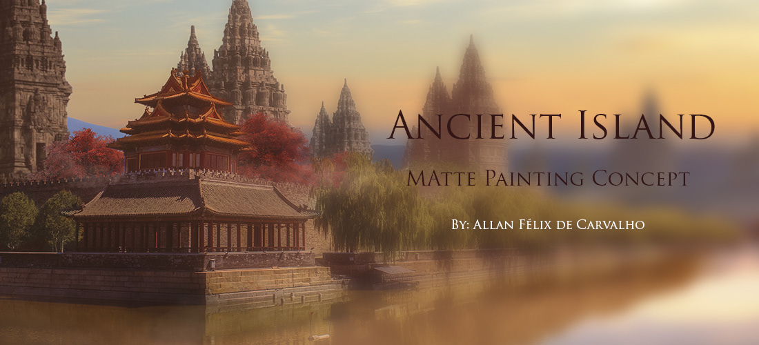 Ancient temple Matte Painting Landscape fantasy concept art game dedign Art Director Drawing  Photo Manipulation 