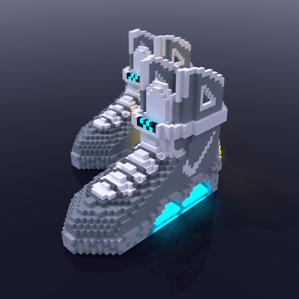 Nike bttf Marty Mcfly shoes nike mags Magicavoxel voxel voxel art