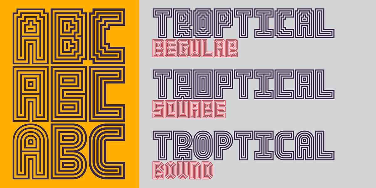 Display font geometric Headline identity linear typography   variable Latin America type