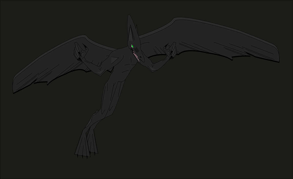 anatomy animals antomology bat body creature Digital Art  organs skeleton Apkallu