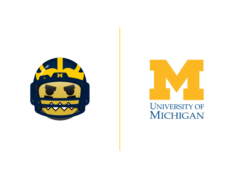 Michigan wolverines football Emoji Helmet Go blue hail victors graphic design  icon design  Logo Design