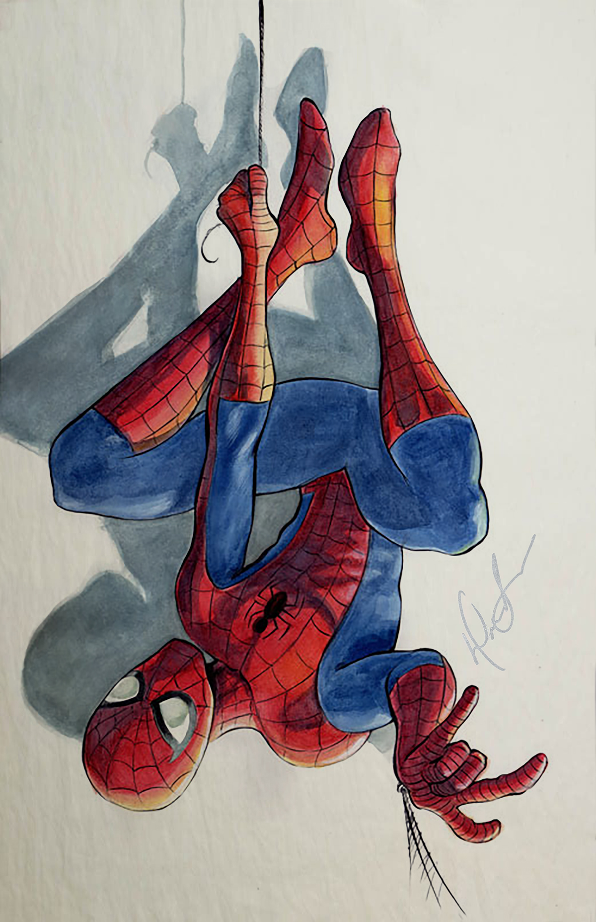 spiderman watercolor SuperHero peterparker markers