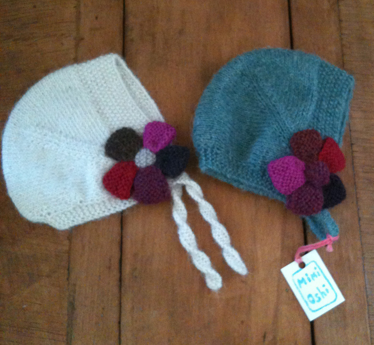 babywear handmade knit bonnet Layette