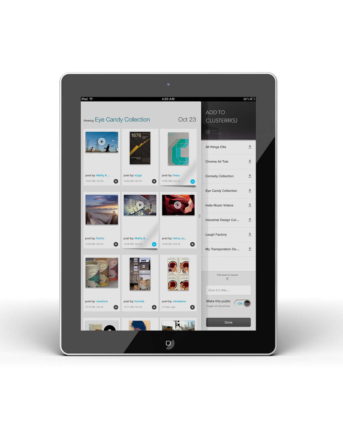iPad App Creative Direction  UX design