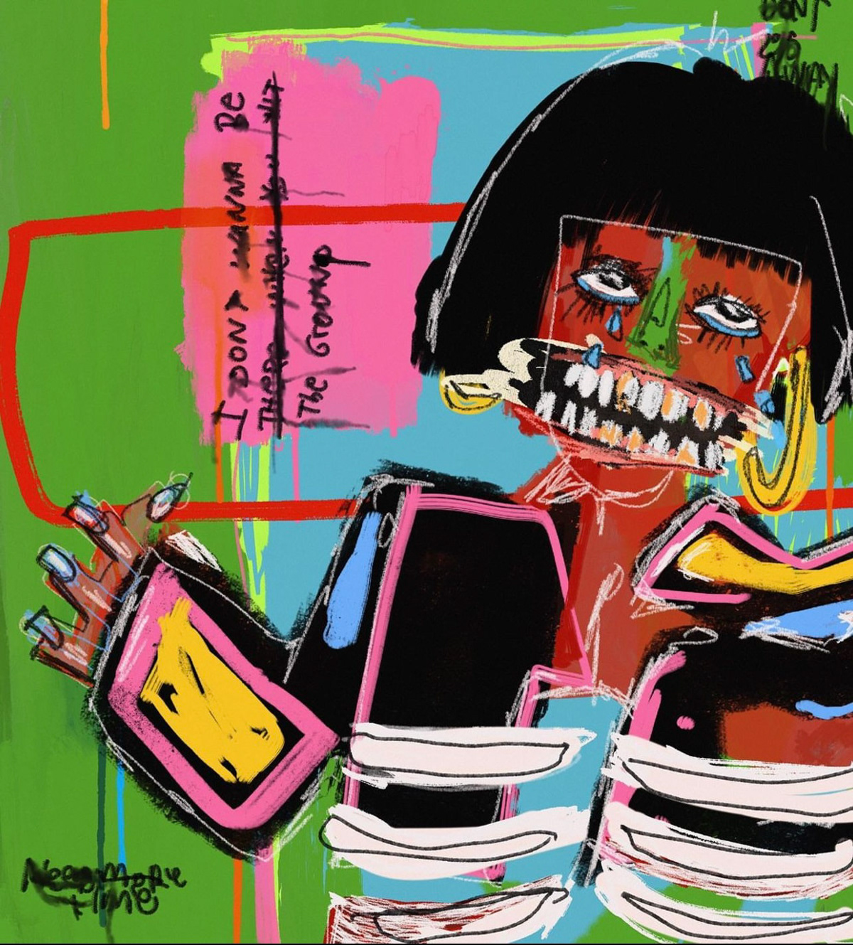 ILLUSTRATION  Drawing  self portrait Basquiat color self abstract art digital illustration Character design 