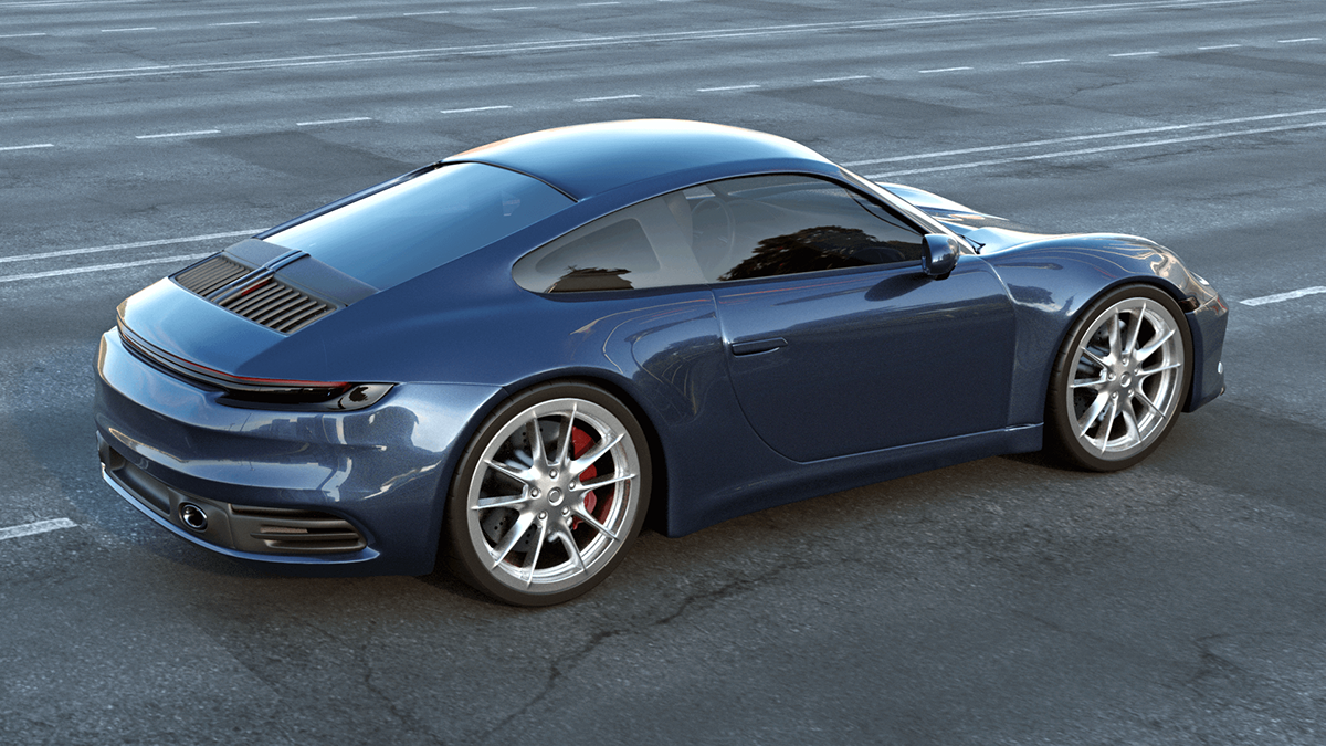 3d modeling automotive   blender3d car design CGI Porsche wireframe blender