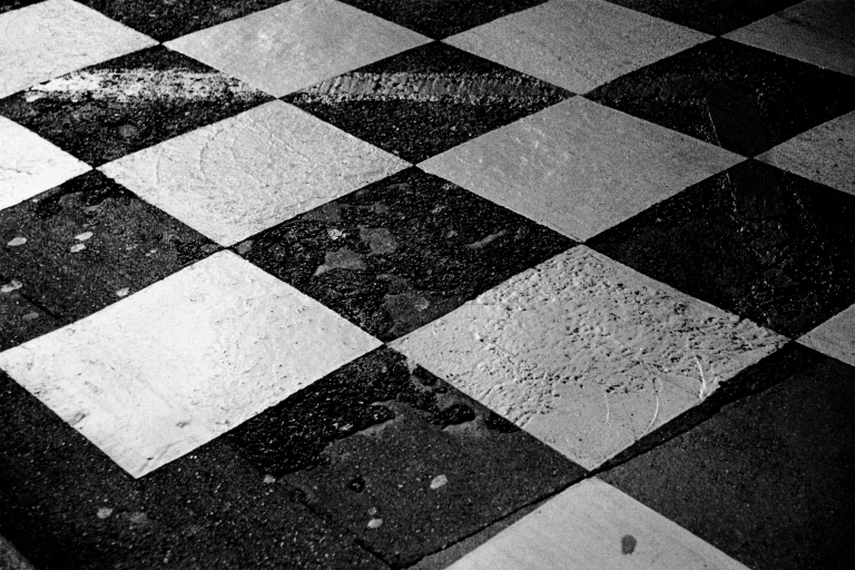 On the road abstract non-objective b&w