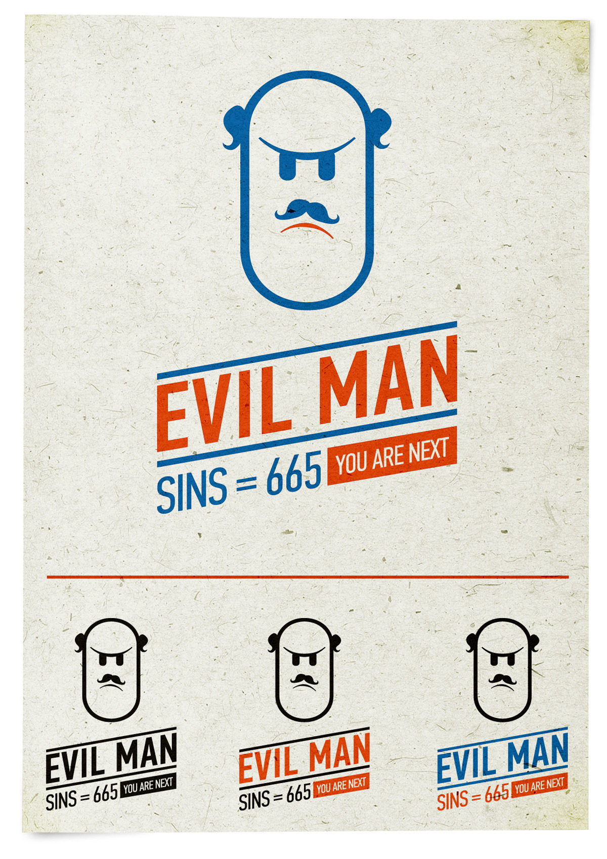 mustache ill man Good sin iq t-shirt evil bug suitcase cartoon Retro