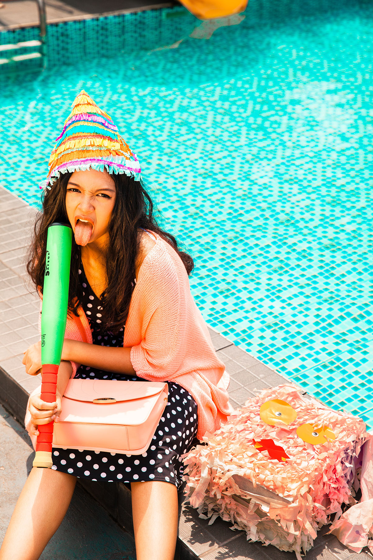 fashion editorial summer Playground Pool Bubbly