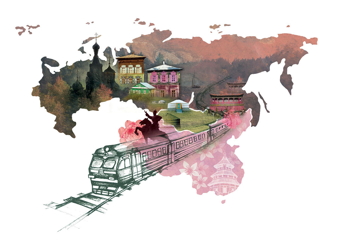 map Russia mongolia china Trans-mongolian railway railway Trans-Siberia Trans-mongolian express traveling collage