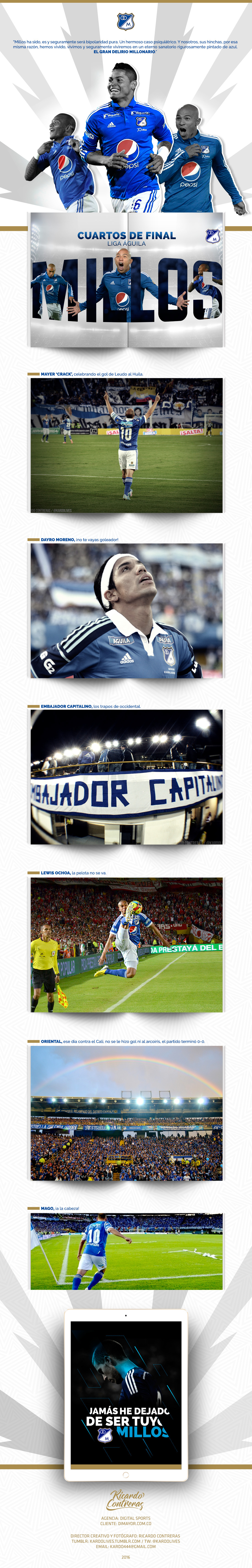 MILLONARIOS Millos azules bogota colombia Futbol soccer publicidad futbolete