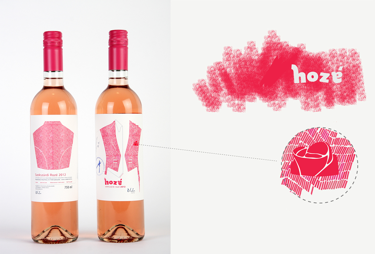 wine package wine label Vida label design wine package Digital Drawing blue pink Tails suit rose Red wine