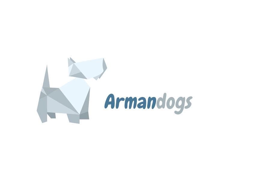 Logotype origami  dog