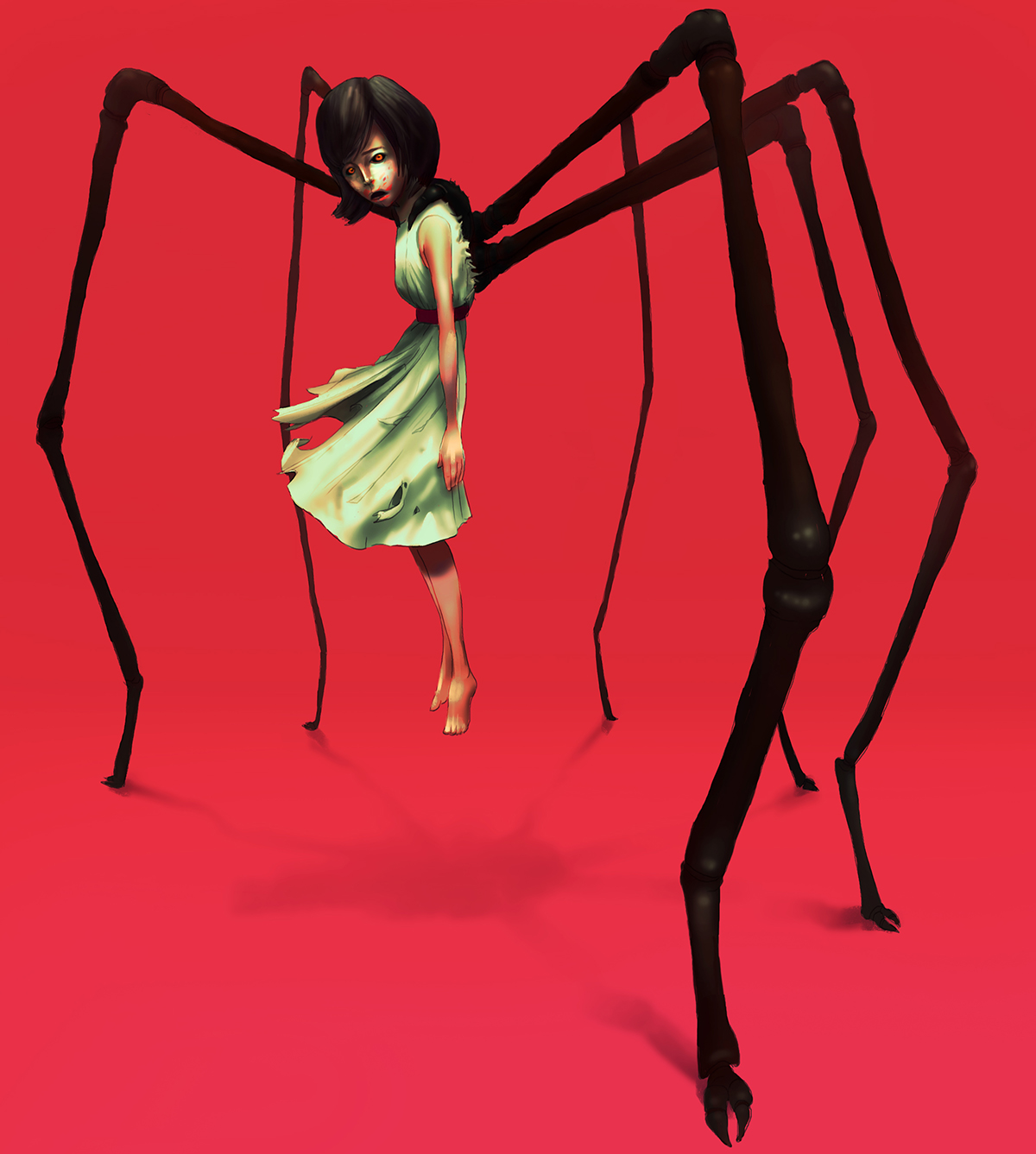 Spider girl parasite parasite girl gross horror tick giant tick