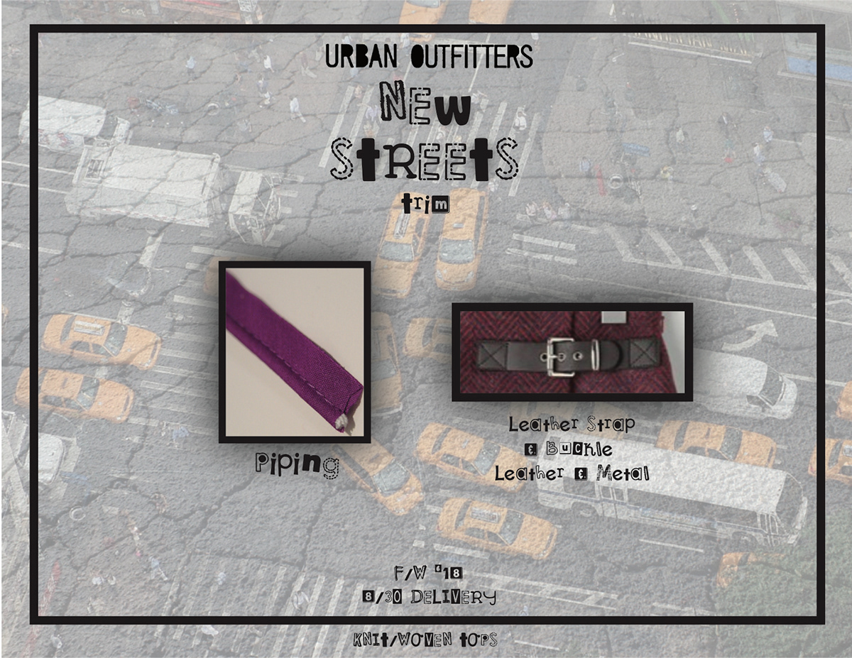Urban Outfitters fashion design Fall winter flat sketches