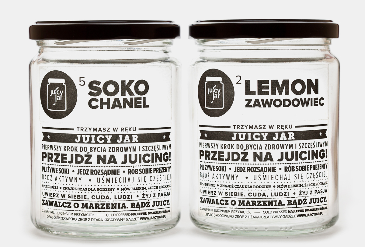 Juicy Jar brand cold-pressed juices juice + product design soki logo