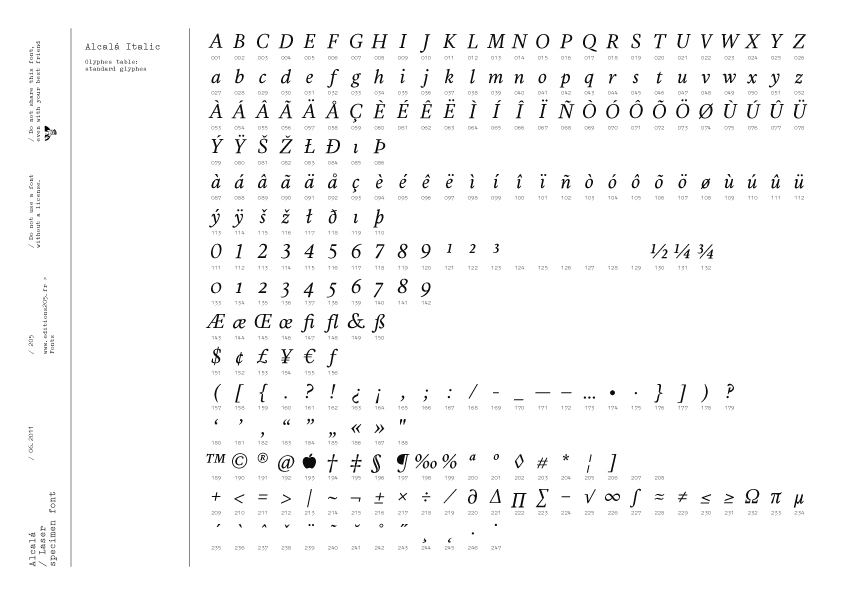 Editions deux-cent-cinq Damien Gautier Typeface