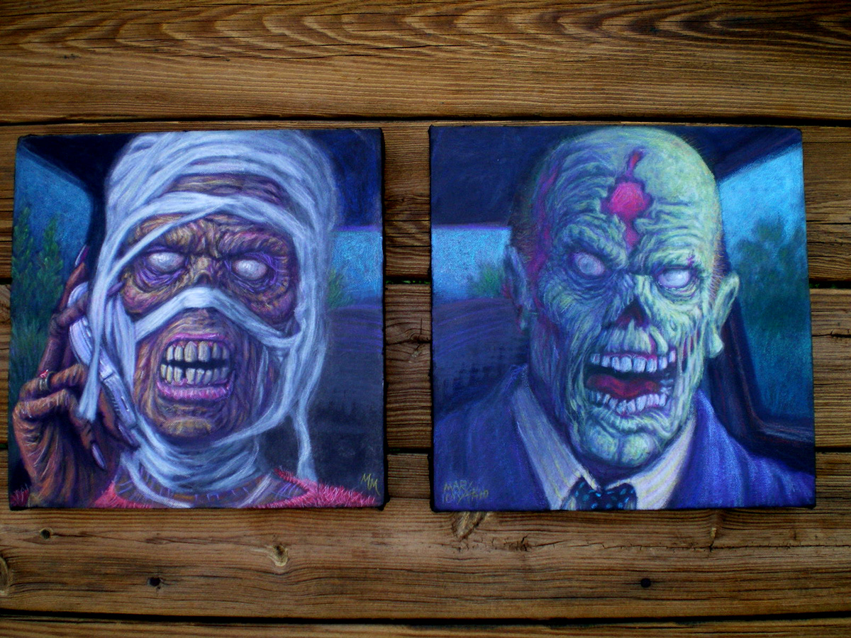 acrylic  Monsters  zombies mythical beasts