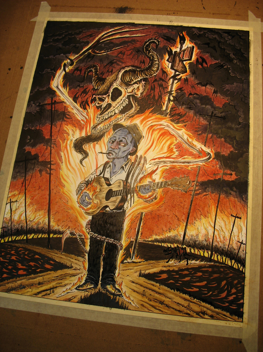 The Crossroads the devil fire guitar The Blues Folklore hellhound Robert Johnson Phil Ashworth