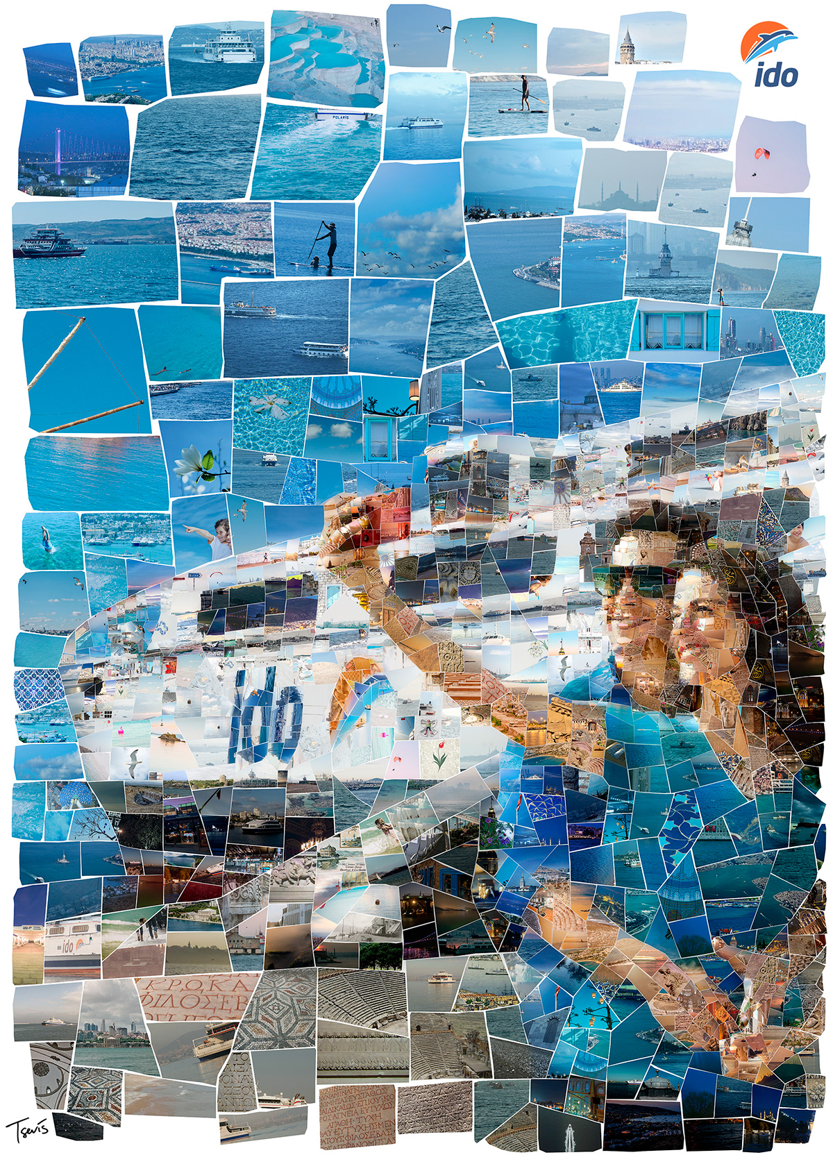 augmented reality photomosaic mosaic visual design tourism shipping Turkey animation  collage holidays