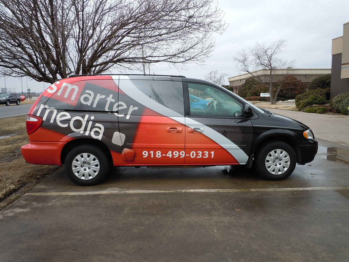 Vehicle Wrap  Smarter Media advertisement