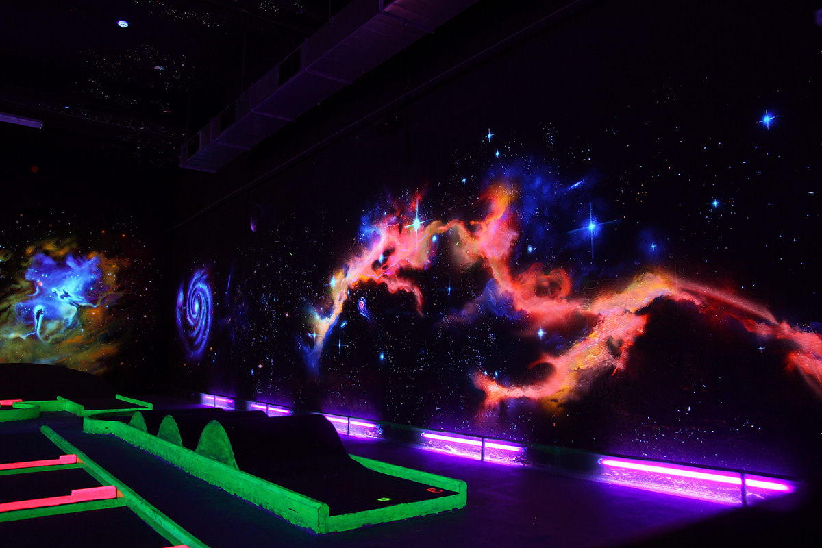 club Mural Painting Space  fluorescent
