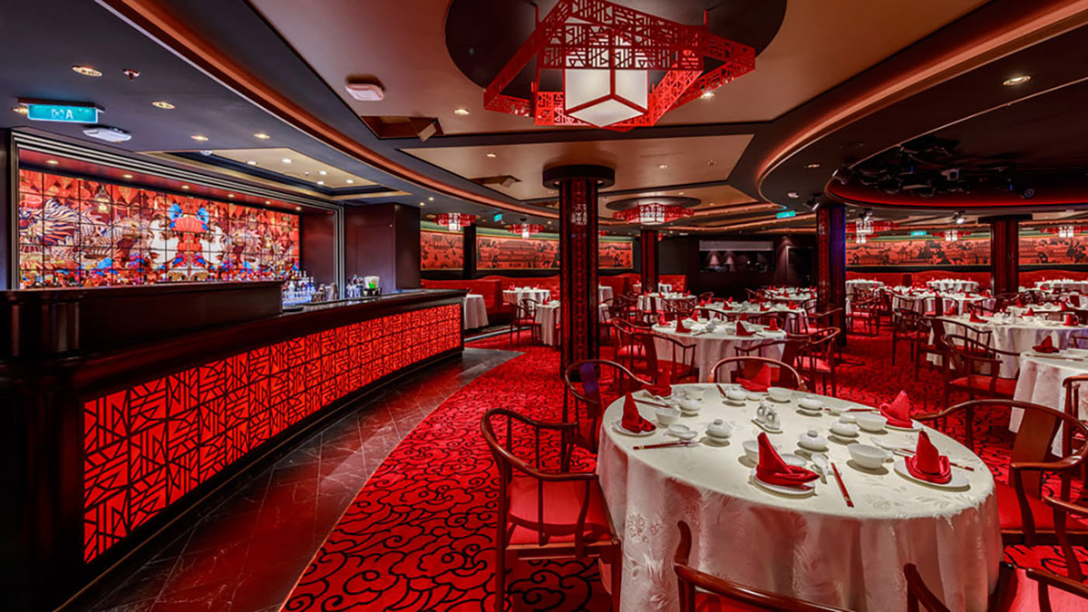 china chinese cruise cruise ship Daming Palace GENTING DREAM palace red restaurant silk road