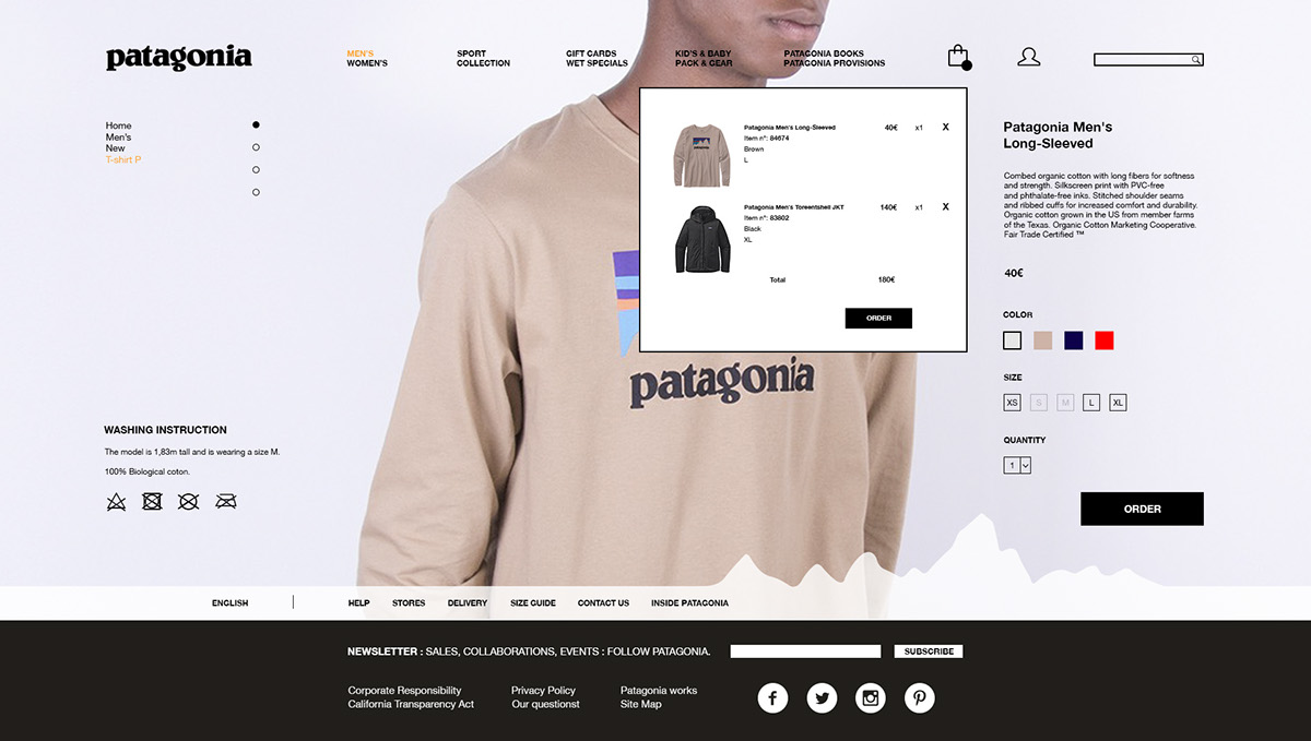 Website patagonia brand Fashion  iphone apple Webdesign UI/UX digital