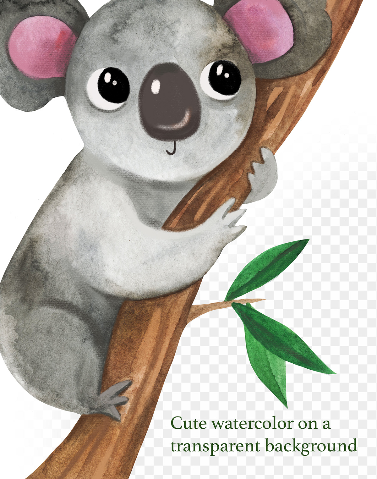 australian animals Baby Shower Art card Children Decor flyer Invitation koala nursery clipart watercolor illustration watercolour