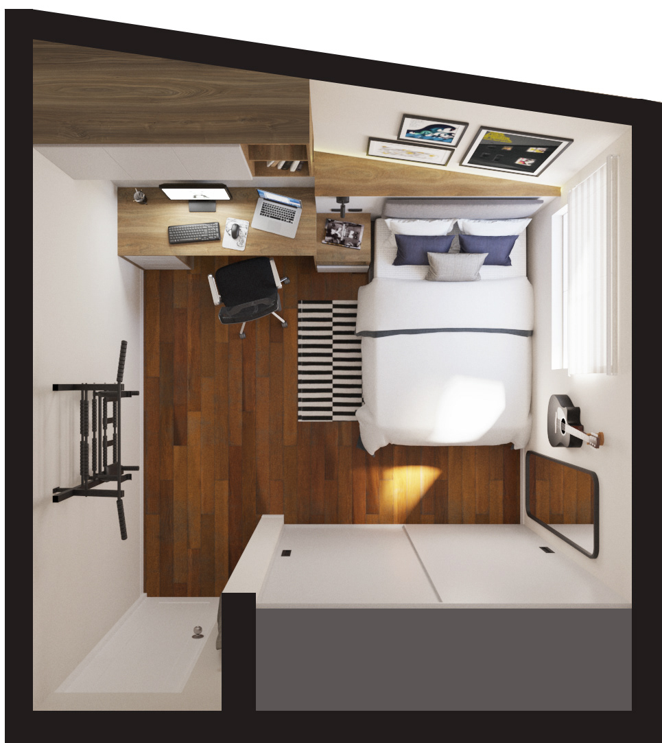 home office furniture interior design  3D Dormitorio bedroom visualization architecture