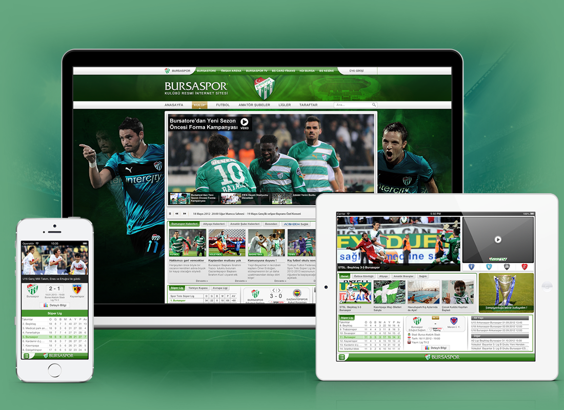 Web Website design sports football Futbol bursa Bursaspor