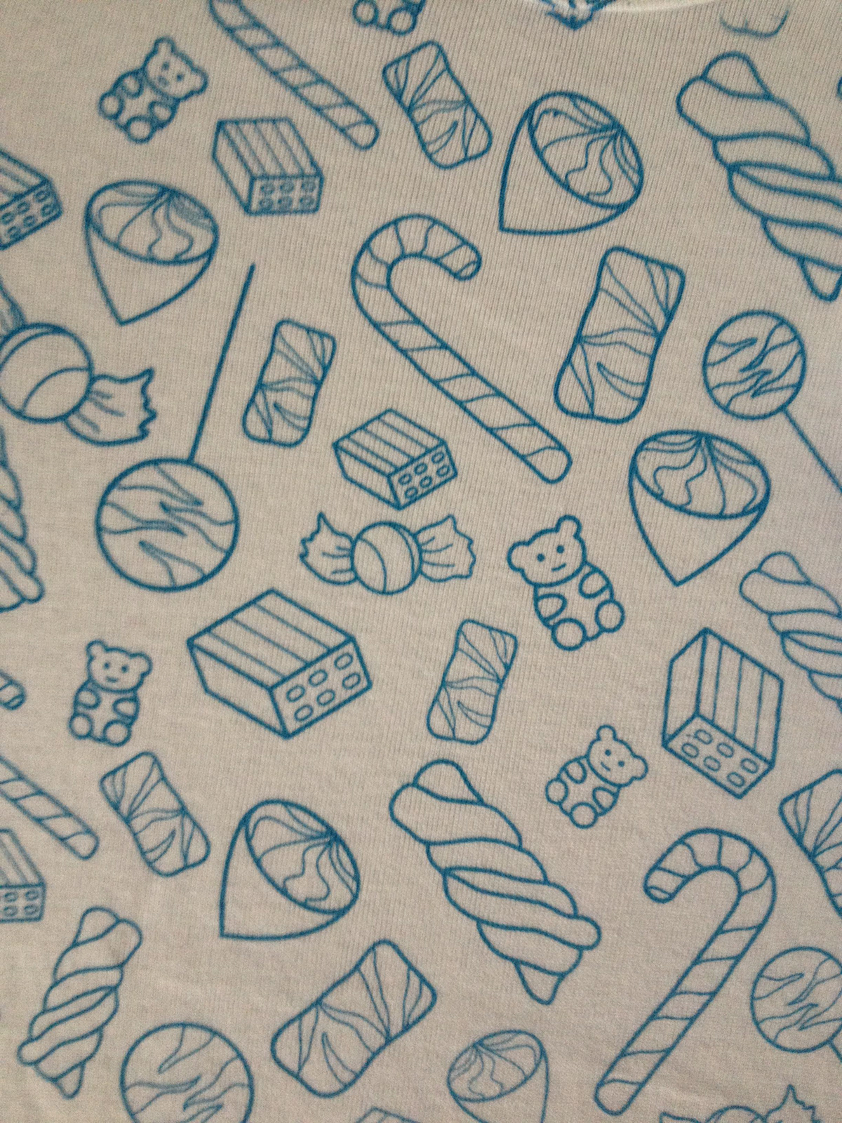 serigrafia textil manual ilustracion chucherias Candy