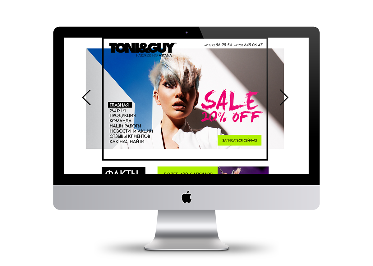 hairdressing Website Web Webdesign contrast black salon toniandguy Proposal astana One Page
