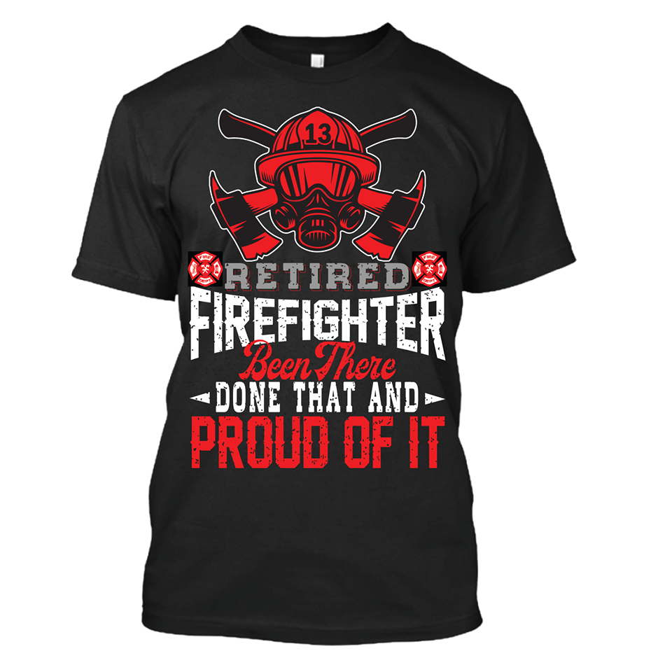 Firefighter Old Firefighter. Old man Firefighter T-shirt Design Firefighter