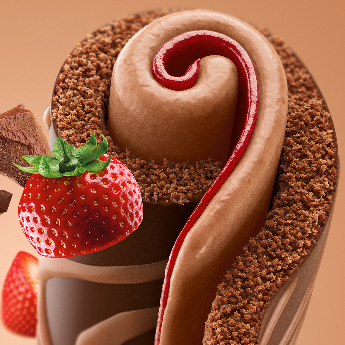 3D Cake  andre caputo 3D CHOCOLATE cream cake chocolate 3d strawberry cake roll Chocolate chunk