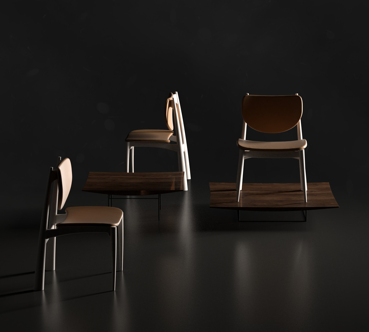 Scandinavian leather ash chair furniture industrial blender Solidworks