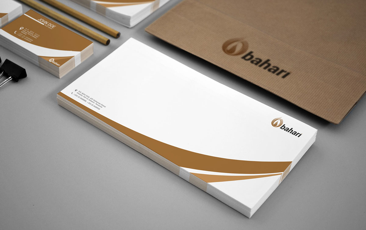 Logo Design Corporate Identity print oil field bahari africa stationary business card envelope letter head