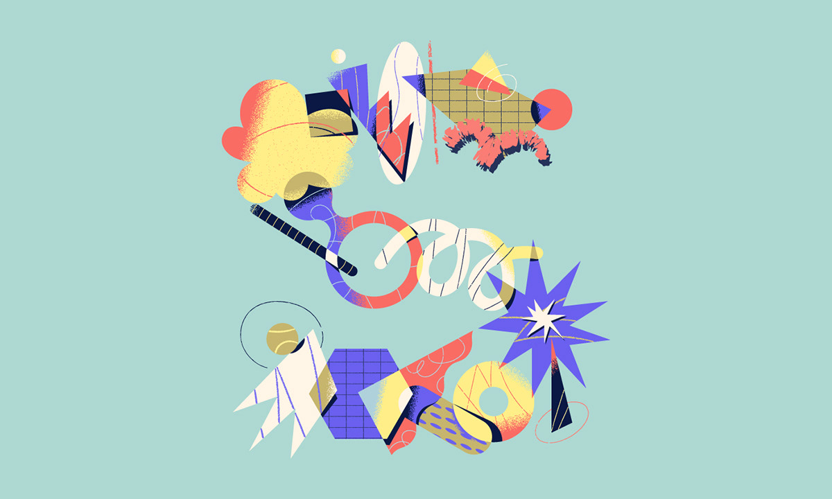 36 days of type abstraction alphabet art direction  challenge flat illustration léo alexandre lettering letters type
