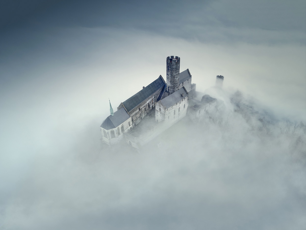Castle fog winter drone DJI clouds earth Nature air SKY