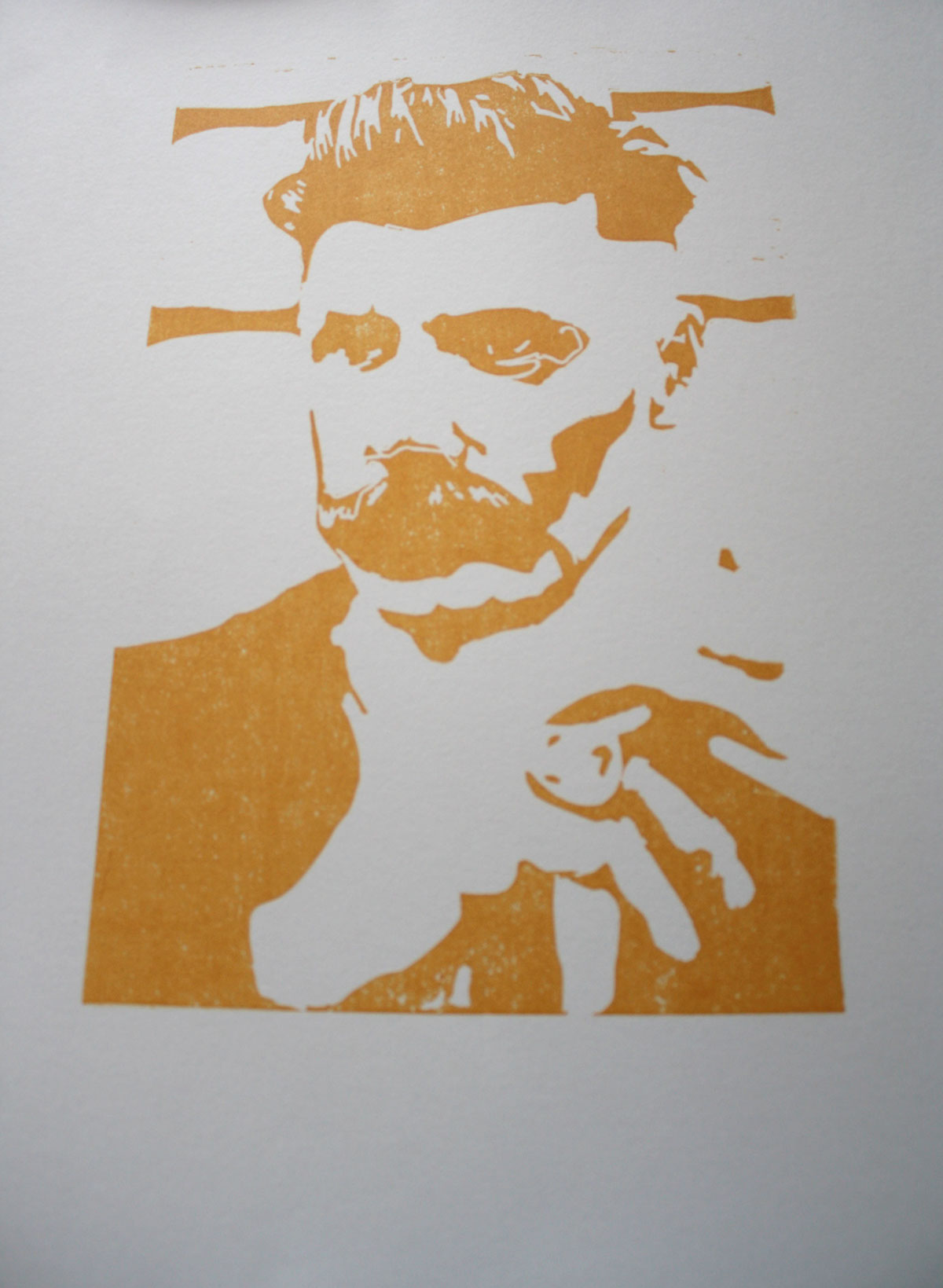 print lino graphics ILLUSTRATION   yellow man ink press