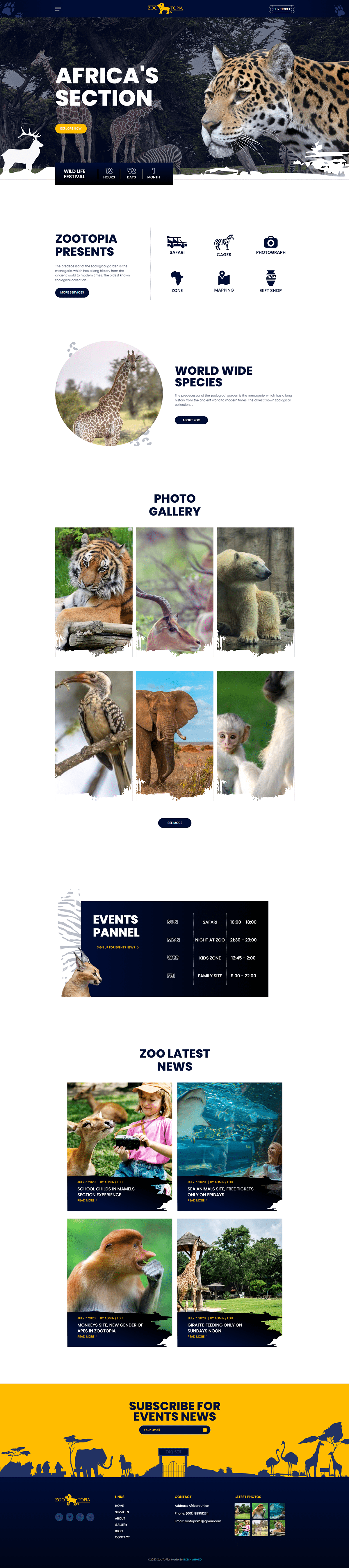 animals css elementor HTML JavaScript php Web Design  website development wordpress zoo