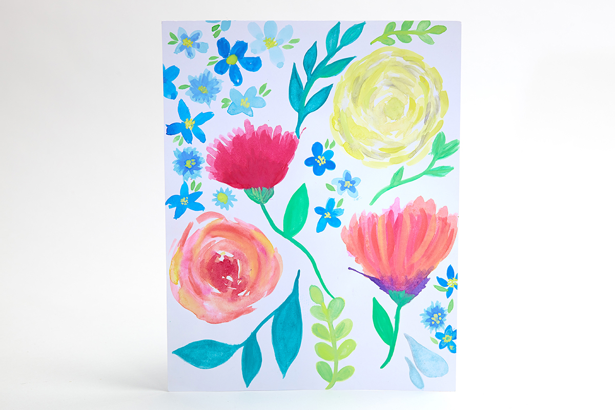 watercolor floral Flowers doodle inspiration colorful color hand drawn