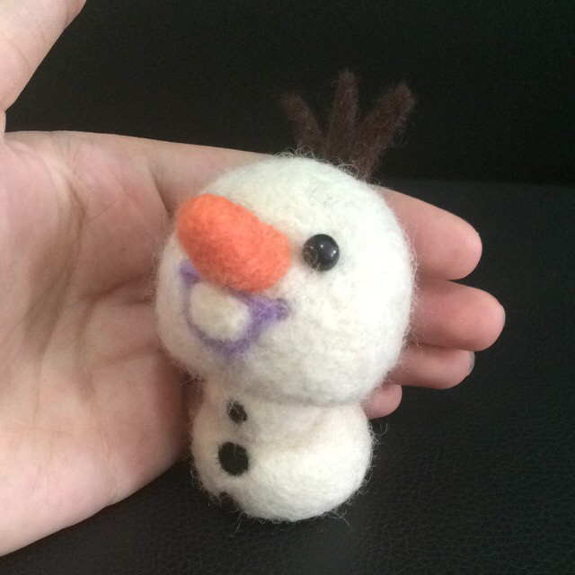 olaf frozen chibi disney needlefelt wool felting cute snowman