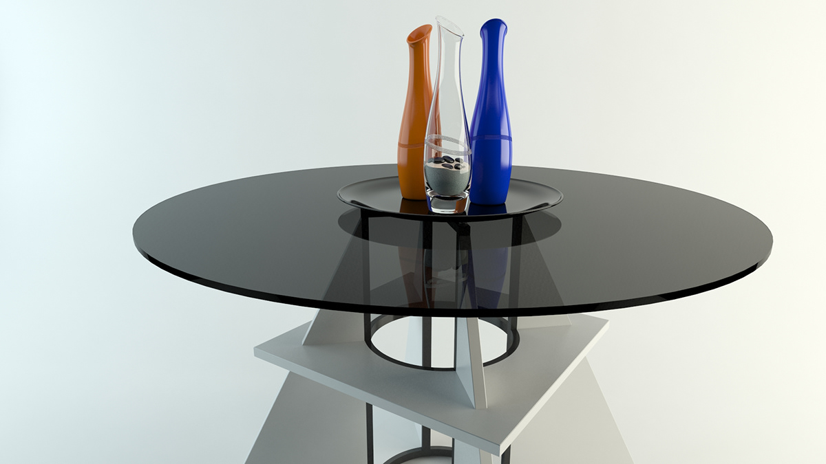 mesa 3D design produto iluminação ESTUDOS
