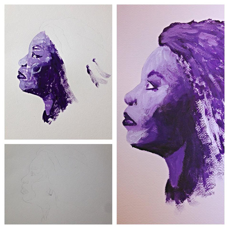 UWEC paint purple process wip