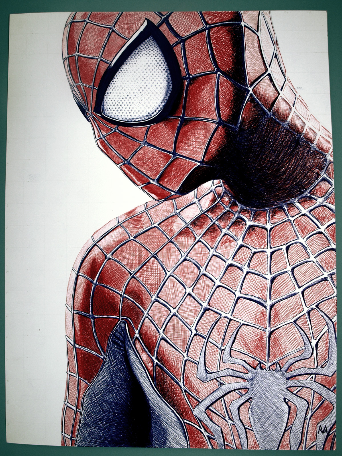 SuperHero spider-man mask ballpoint pen biro pen bic