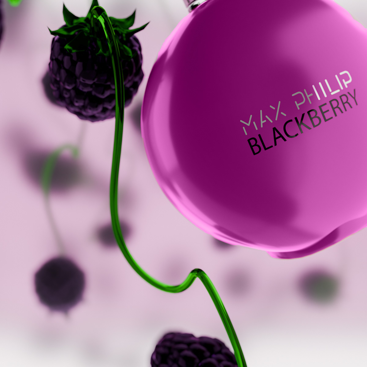 3D blender blackberry perfume 3d modeling visualization